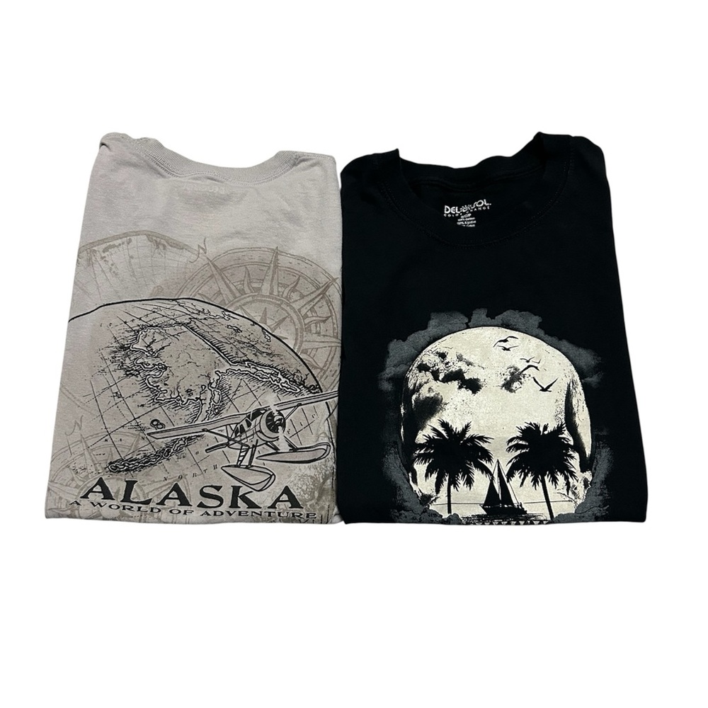 Lot of 2 Vintage Men’s Small Del Sol Alaska & Florida Souvenir T-Shirts